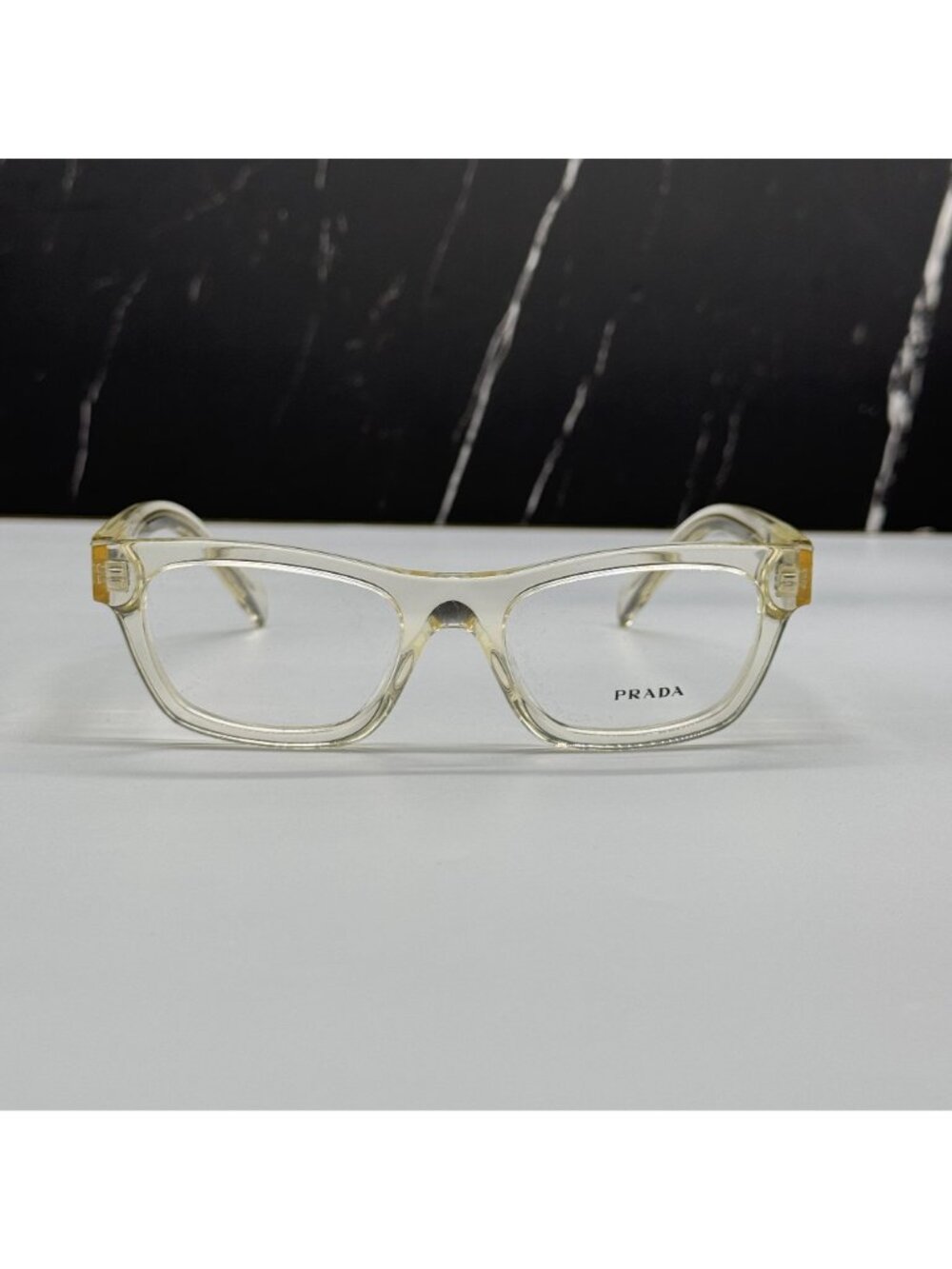 Prada PRB01V 19X1O1 Women Clear Cream Cat Eye Eyeglasses Authentic NEW - Picture 3 of 9